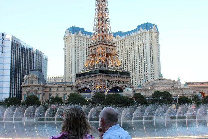 1.5-Hour Las Vegas Strip Limo Tour with Champagne and Photo Stops - Bellagio fountains: a polished beginning