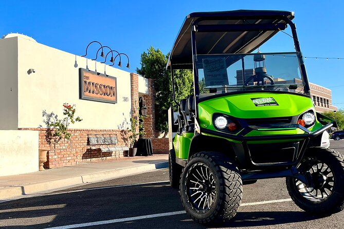 1.5 Hour Stretch Limo Golf Cart Tour, Ultimate Old Town Exploration - SMoCA, performing arts, and modern Scottsdale