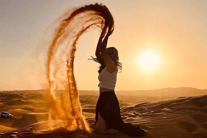 Dubai Desert Safari & Buffet Dinner and Camel ride with PRIVATE CAR - A private start in the Dubai desert