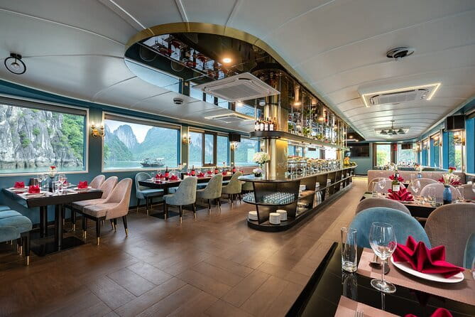From Hanoi: Best Halong 5-Star Day Cruise, Buffet Lunch,Limousine - Boarding a luxury boat for seven hours