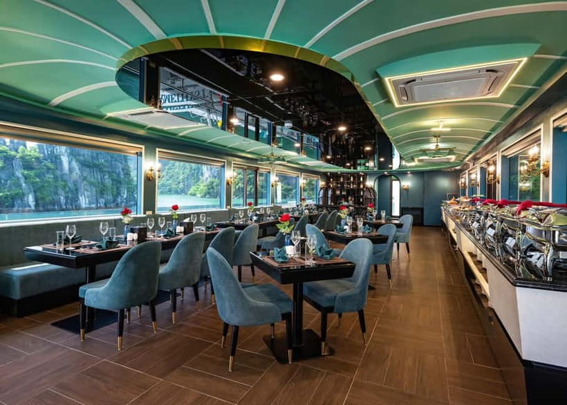 Ha Long Bay Cruise w/ Jacuzzi, Kayak & Limo from Hanoi - Lunch among Ha Long Bay’s limestone towers
