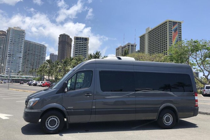 HNL Airport & Waikiki Private Transfer by Brand New Mercedes Van - How the $160 price works for different group sizes