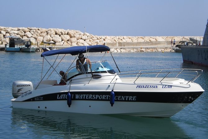Luxury Marinello 26 speedboat with driver to Blue Lagoon & more.. - Taking the controls from Latchi Harbour