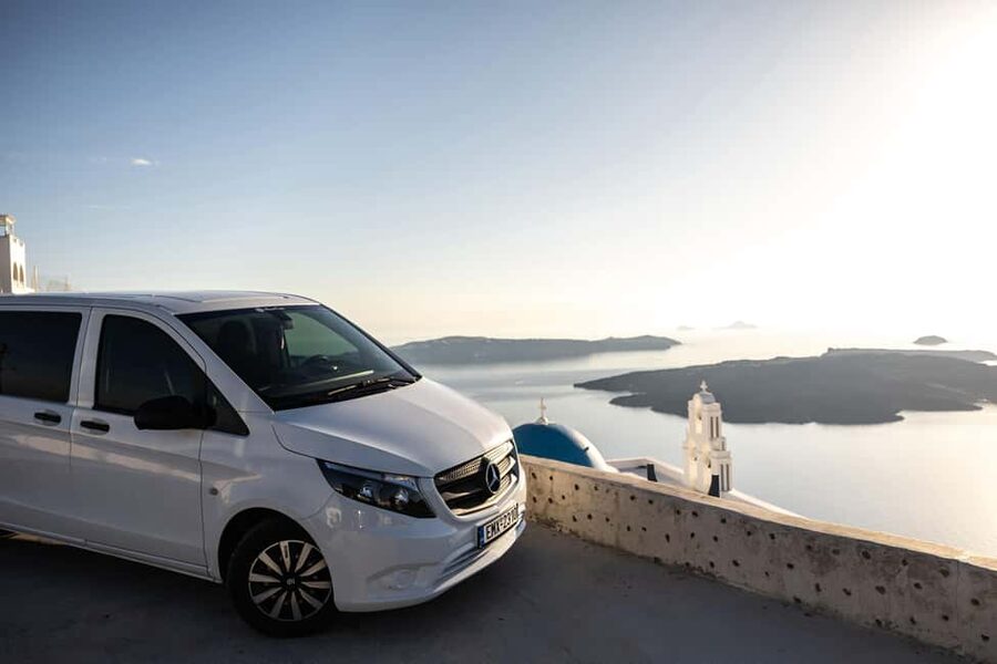 Santorini: Private Car & Driver at Your Disposal - Oia, blue domes, and the Castle viewpoint