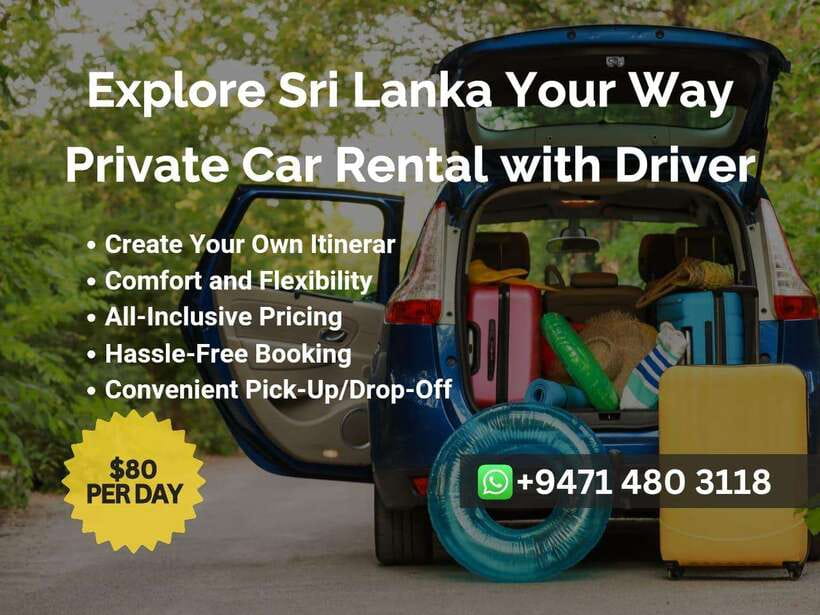 Sri Lanka Car Rental with Driver - 3 Days Minimum, 180km/Day - What your three-day minimum can look like