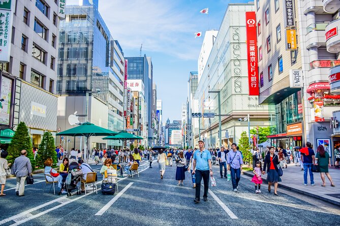 Tokyo Private Customizable Tour with English Speaking Chauffeur - Ginza: polished streets and a change of pace