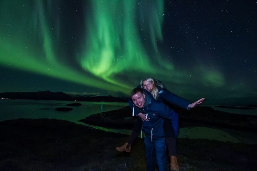 Tromsø: Northern Lights Chase in a Mercedes Benz with Photos - Waiting outdoors with thermal suits and hot chocolate