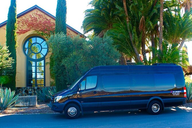 Winery and Vineyard Transportation in Executive Style Mercedes-Benz Sprinter - What the First Winery Stop Is Like